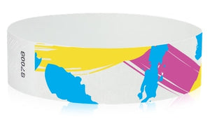 Tyvek 3/4" Wristbands - 90's Paint Stroke