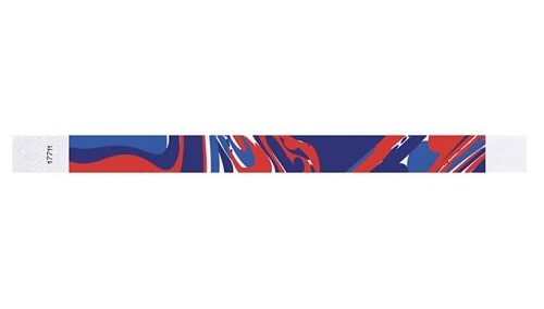 Tyvek 3/4&quot; Wristbands - Abstract RWB - flat