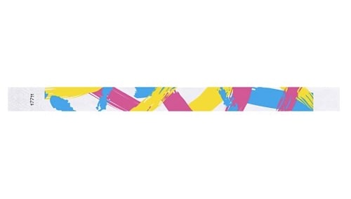 Tyvek 3/4&quot; Wristbands - 90&#39;s Paint Stroke Flat