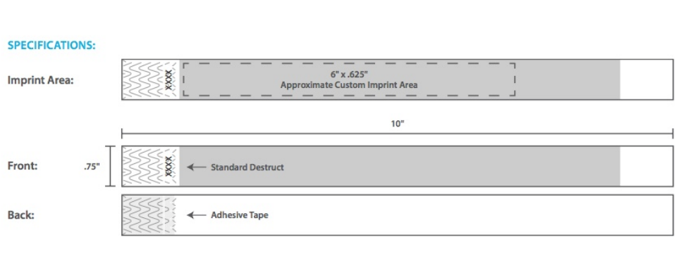 tyvek 3/4" wristbands custom artwork template
