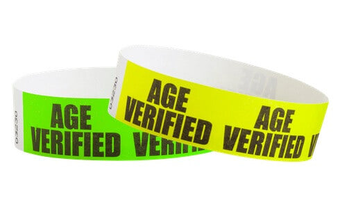 Tyvek 3/4&quot; Wristbands - Age Verified