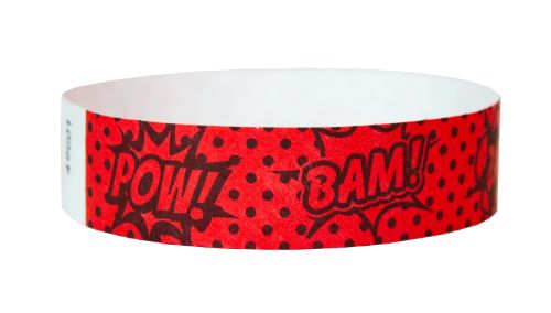 Tyvek 3/4" Wristbands - Comic Superhero