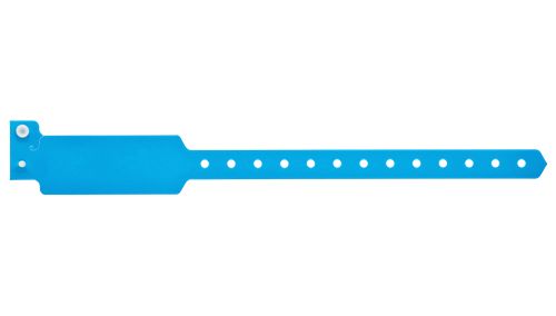 Plastic Wristbands - Wide Face  Neon Blue