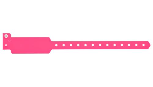 Plastic Wristbands - Wide Face  Neon Pink