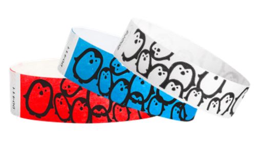 Tyvek 3/4&quot; Wristbands - Penguins