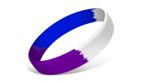 Purple Hope Courage Faith Rubber Bracelet Wristband  youth size