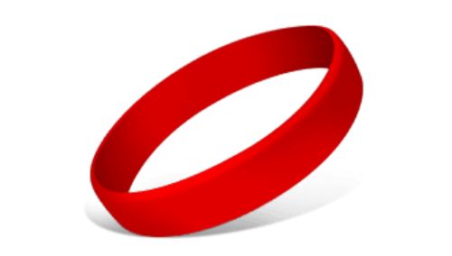 Red clearance rubber wristband