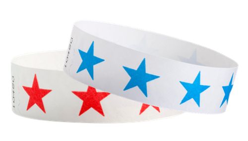 Tyvek 3/4&quot; Wristbands - Stars