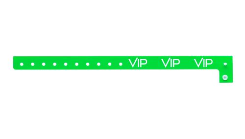 Plastic Wristbands - VIP Neon Green