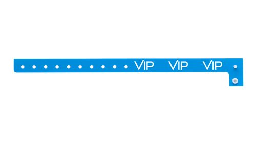 Plastic Wristbands - VIP Neon Blue