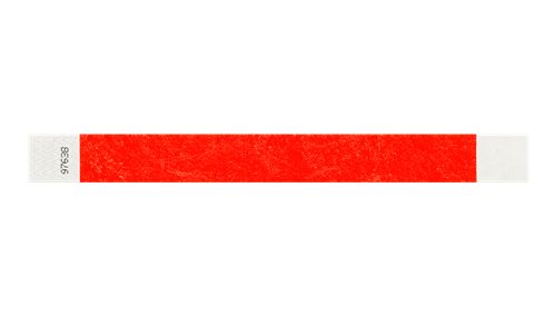 Tyvek 1" Wristbands - Solid neon red