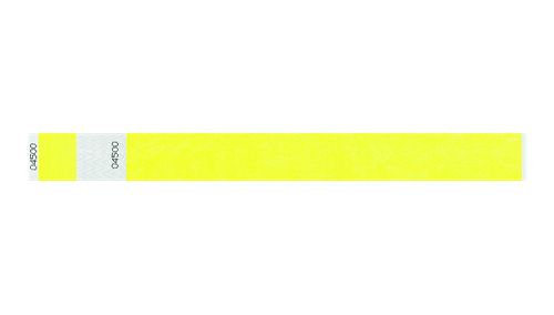 Tyvek 1" Wristbands - Detachable Stub Neon Yellow