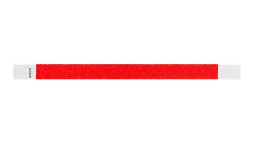 Tyvek 3/4" Wristbands - Solid Colours neon Red Custom