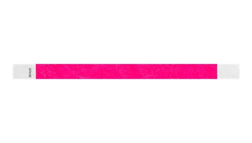 Tyvek 3/4" Wristbands - Solid Colours Neon Pink Custom