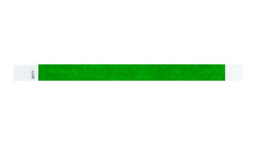 Tyvek 3/4" Wristbands - Solid Colours Kelly Green Custom