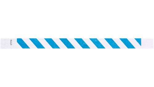 Tyvek 3/4&quot; Wristbands - Blue Stripes