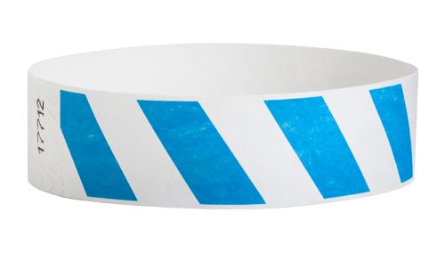 Tyvek 3/4" Wristbands - Blue Stripes