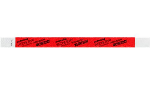 Tyvek 3/4" Wristbands - Wednesday Neon Red