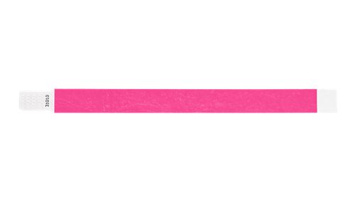 Tyvek 3/4" Wristbands - Qwik Fit Neon Pink